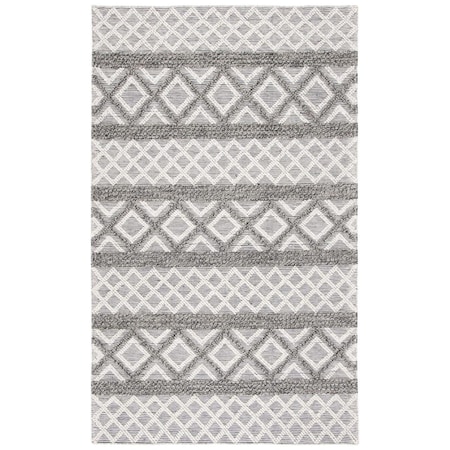 Flowers First 6 x 9 ft. Vermont Global Rectangle Hand Woven Rug Ivory & Dark Grey FL1862457